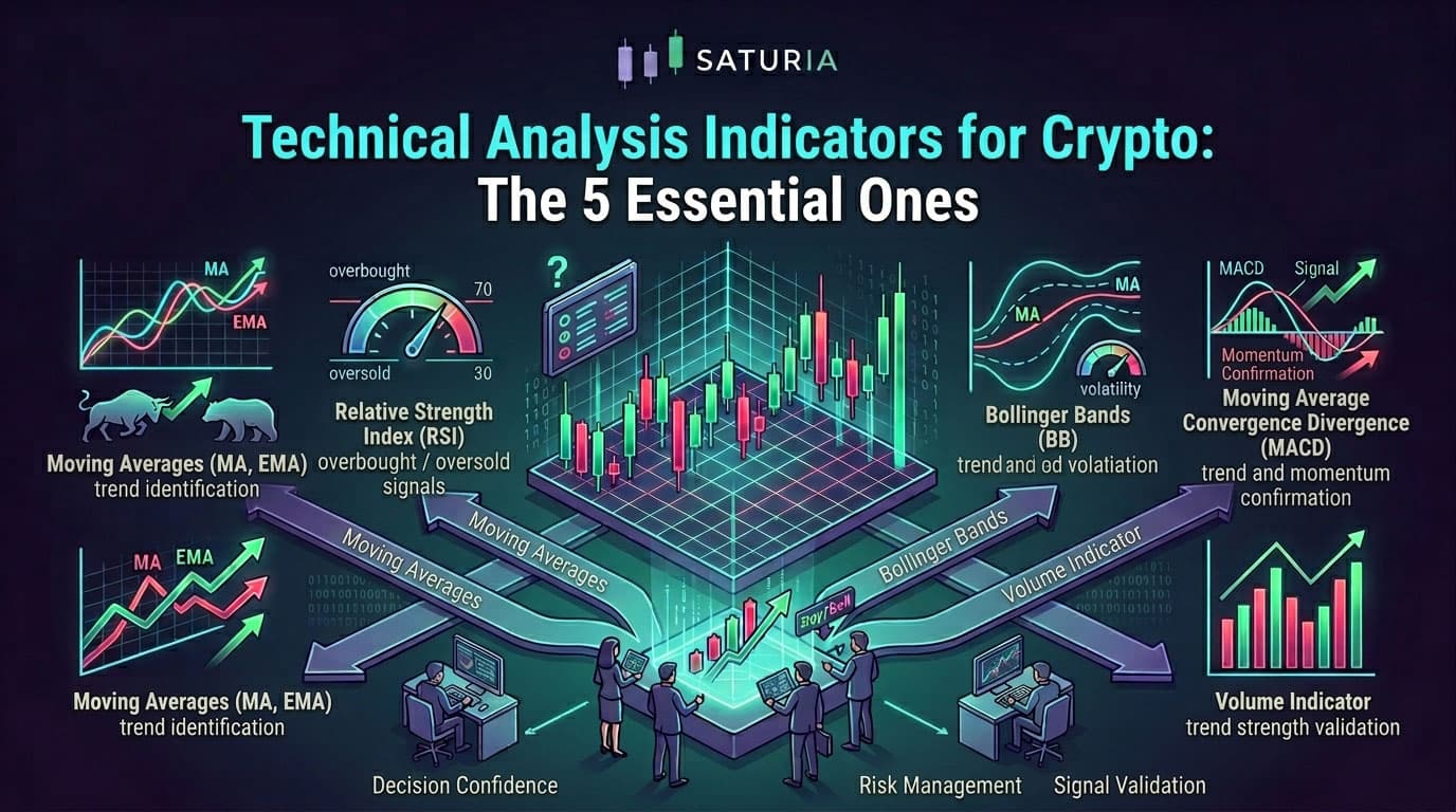 Technical analysis indicators on Saturia dashboard