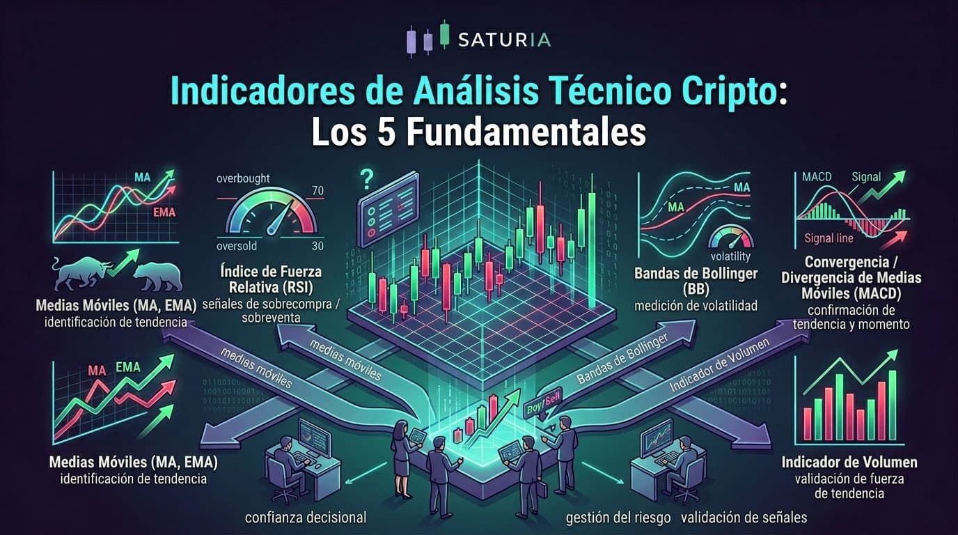Indicadores de análisis técnico en el dashboard Saturia