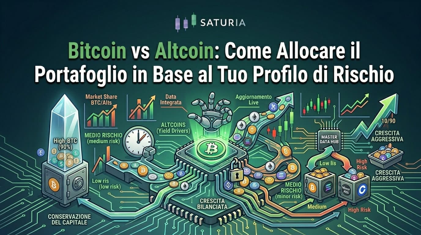 Allocazione Bitcoin e Altcoin su Saturia