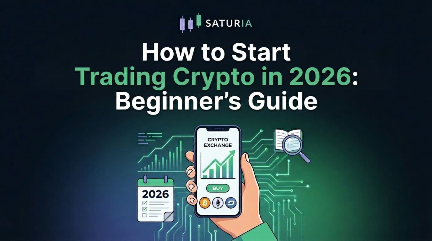 Saturia dashboard for getting started with cryptocurrency trading