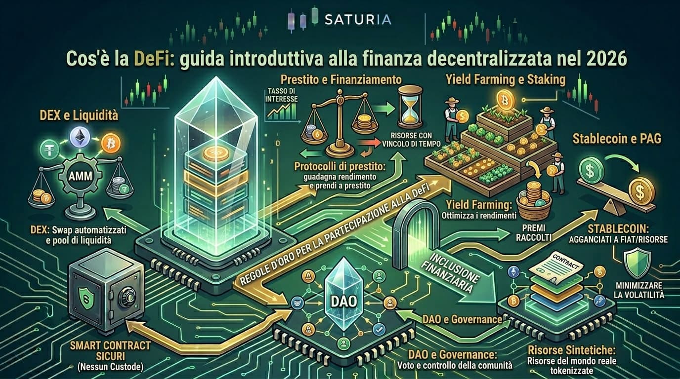 Panoramica DeFi sulla dashboard Saturia