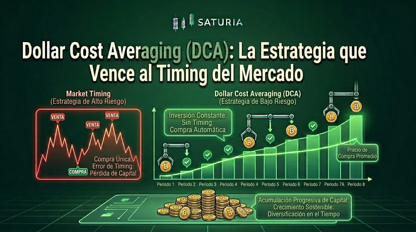 Estrategia DCA crypto monitoreada en Saturia