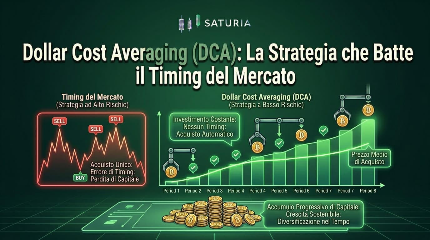 Strategia DCA crypto monitorata su Saturia