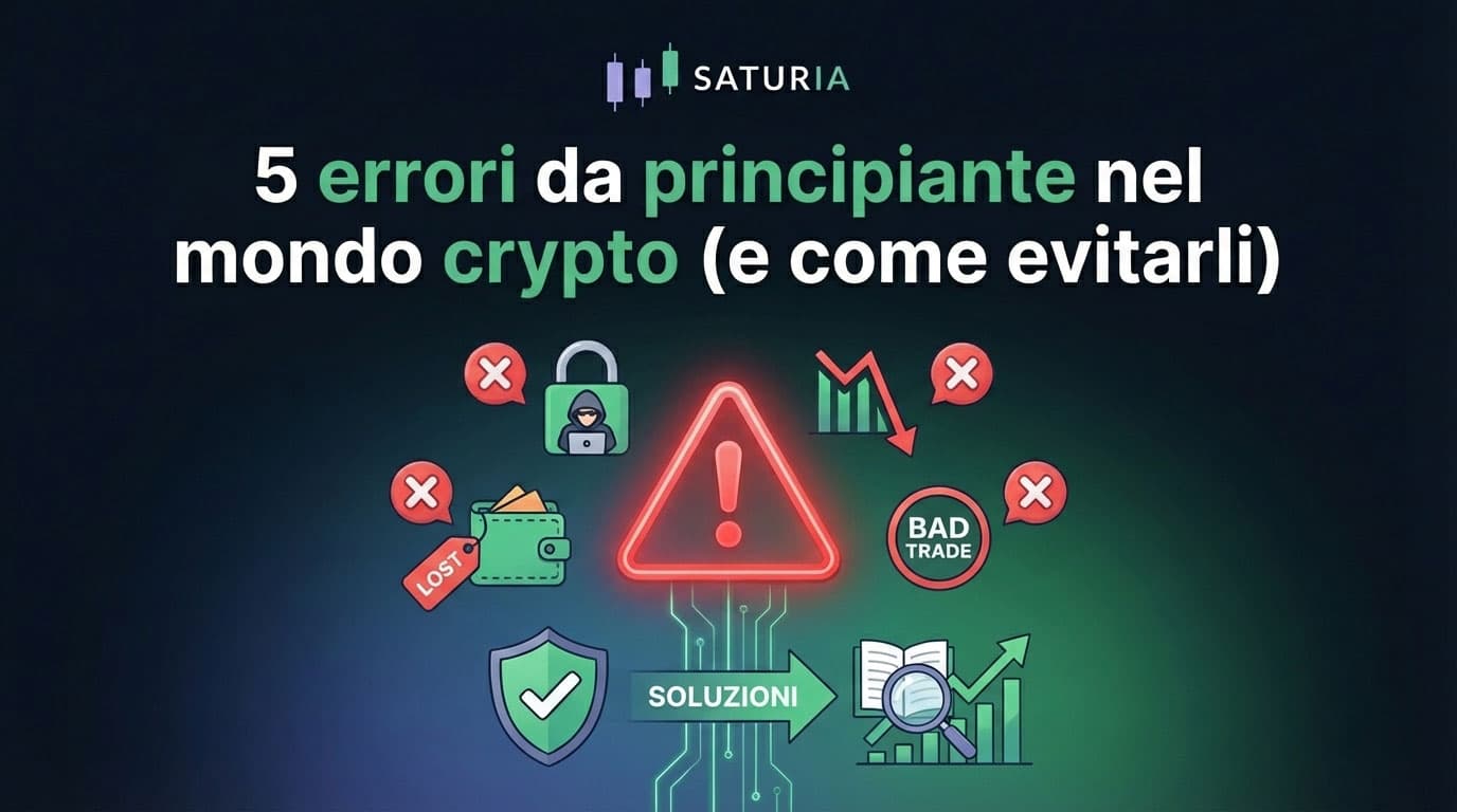 Errori comuni nel trading crypto visualizzati su Saturia
