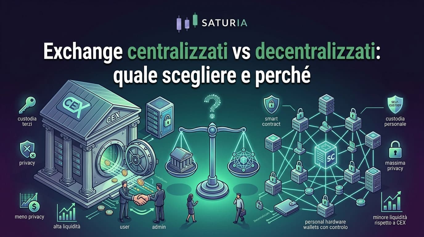 Confronto exchange centralizzati e decentralizzati su Saturia