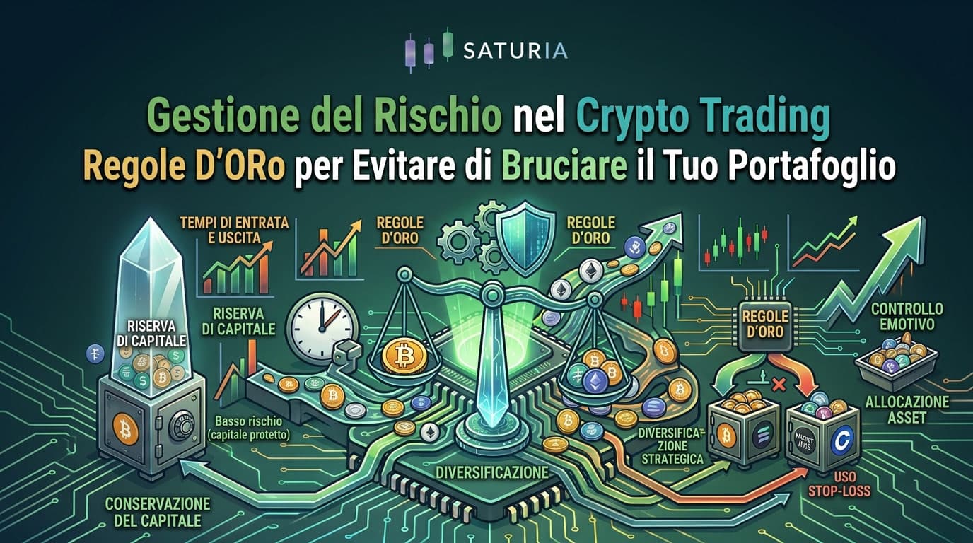 Gestione del rischio crypto sulla dashboard Saturia
