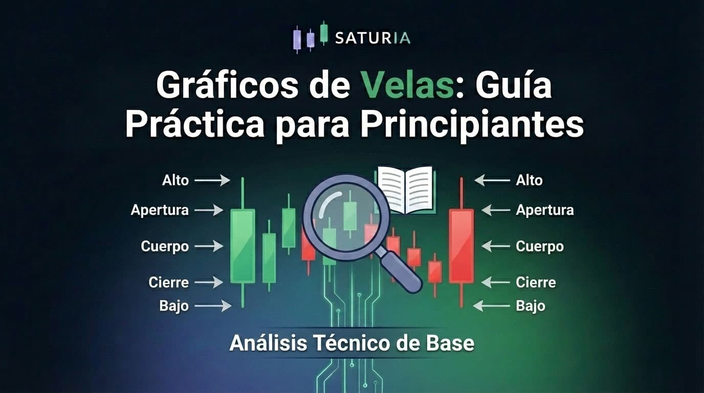 Gráfico de velas crypto en el dashboard Saturia