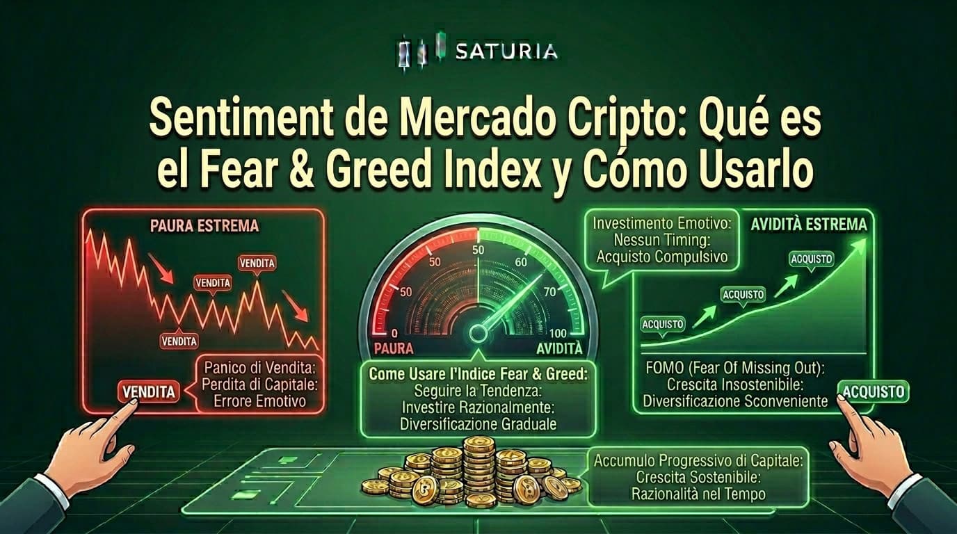 Fear and Greed Index en el dashboard Saturia