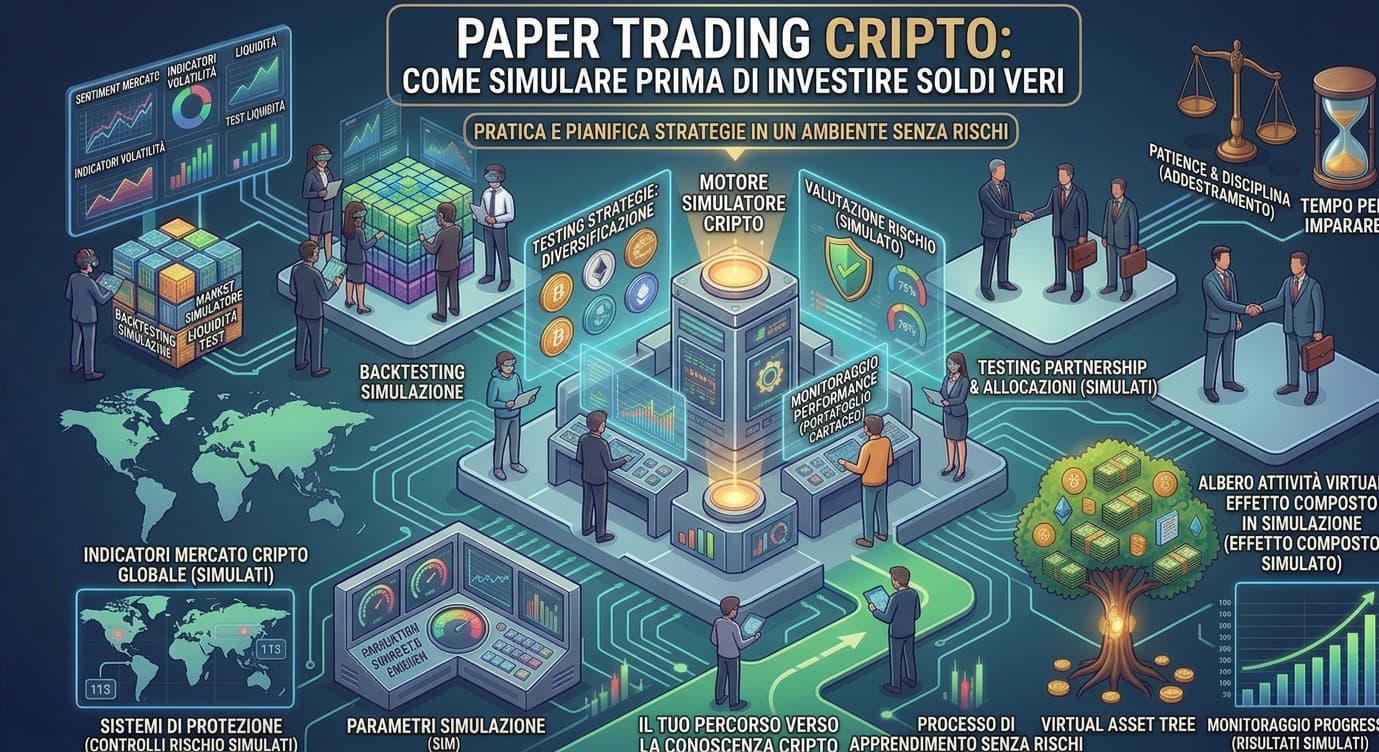 Simulazione paper trading sulla dashboard Saturia