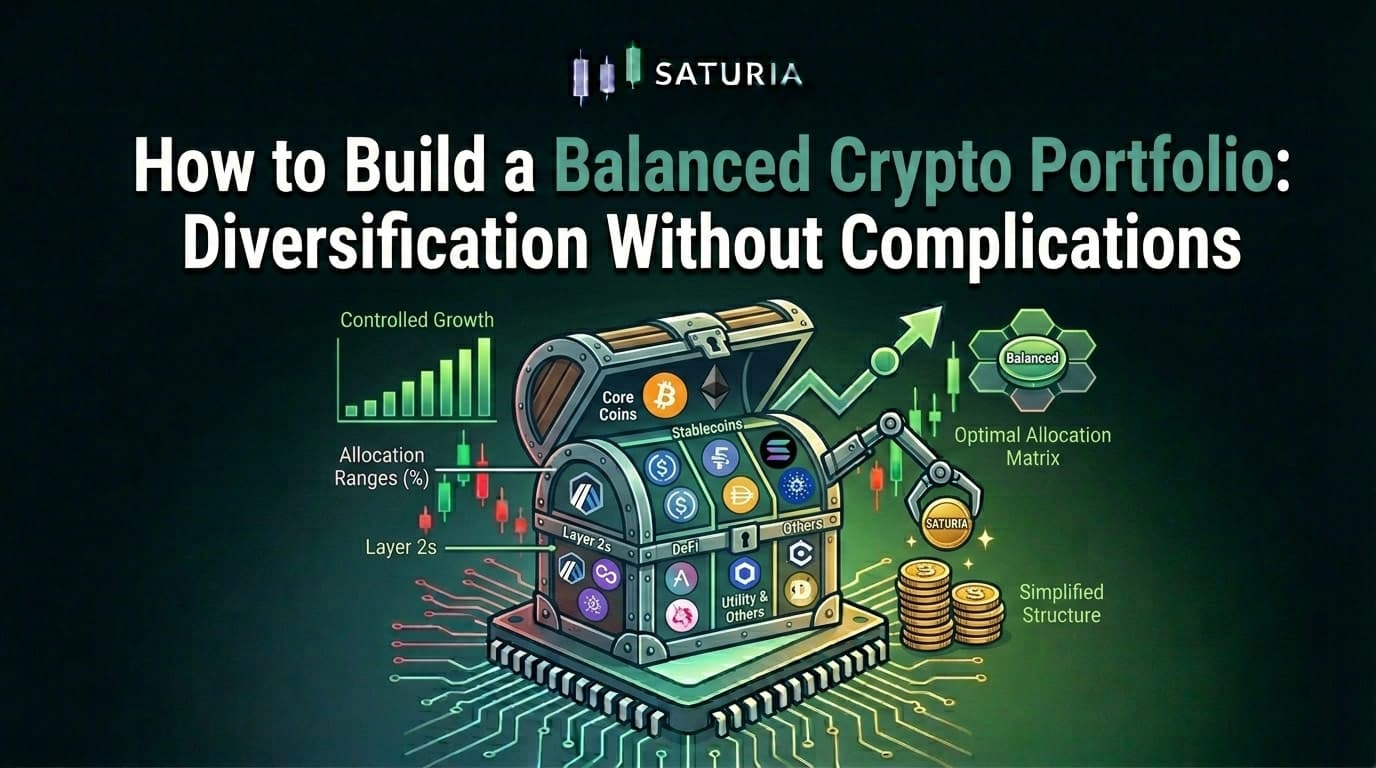 Balanced crypto portfolio on Saturia dashboard