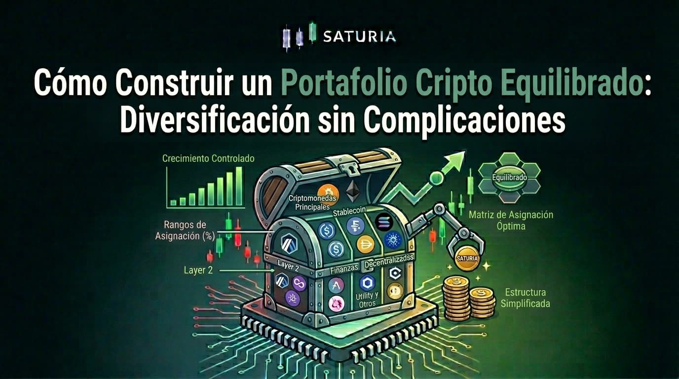 Portafolio crypto equilibrado en el dashboard Saturia