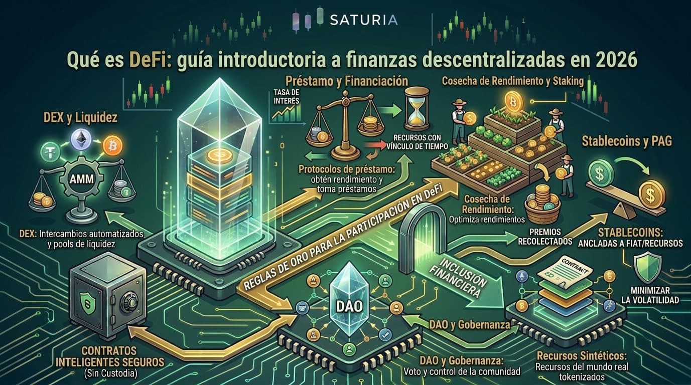 Panorama DeFi en el dashboard Saturia