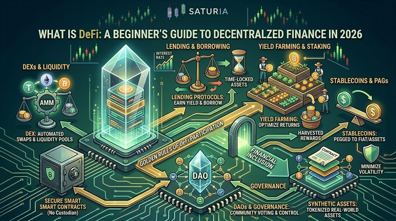 DeFi overview on Saturia dashboard